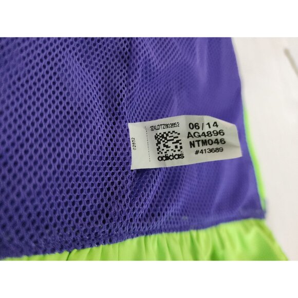 Adidas Girls Blue/Green Petal Ruffle Hem Zip Windbreaker Track Jacket Size 6 - Picture 7 of 14